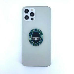 Black oval phone Ring Stand, Grip